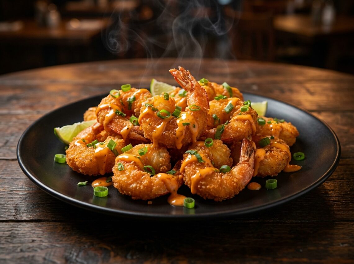 Air fryer shrimp on plate