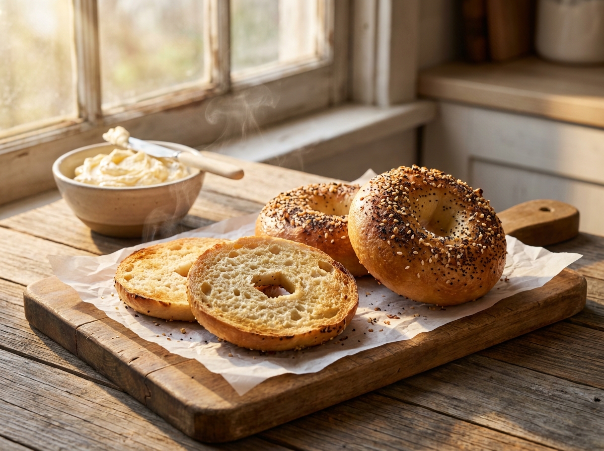 Easy 2-Ingredient Air Fryer Bagels (No Yeast & No Boiling)