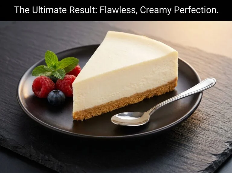 The Ultimate New York Style Cheesecake: 3 Scientific Secrets to a Flawless, Crack-Free Surface