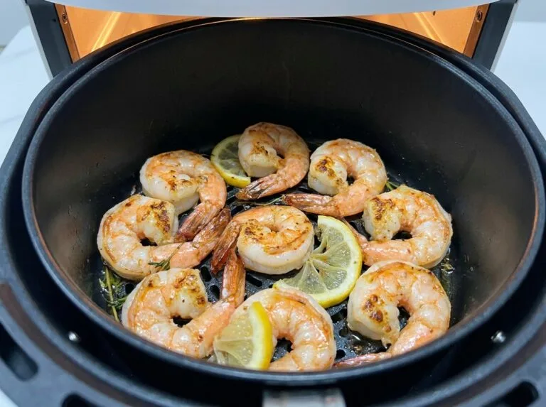 Air fryer shrimp on plate