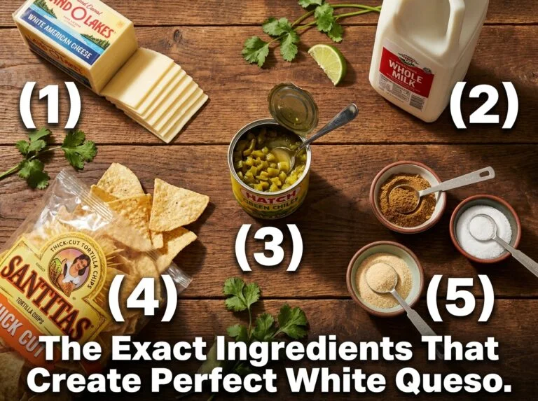 Creamy white queso dip being poured from a ladle showing perfect smooth texture with zero separation