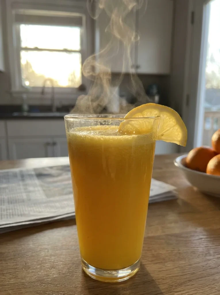 Fresh organic carrots, ginger, and lemon for Morning Glow Juice.