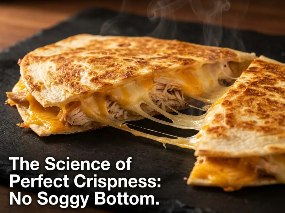 Step-by-step assembly of cheesy baked chicken quesadillas showing layering sequence
