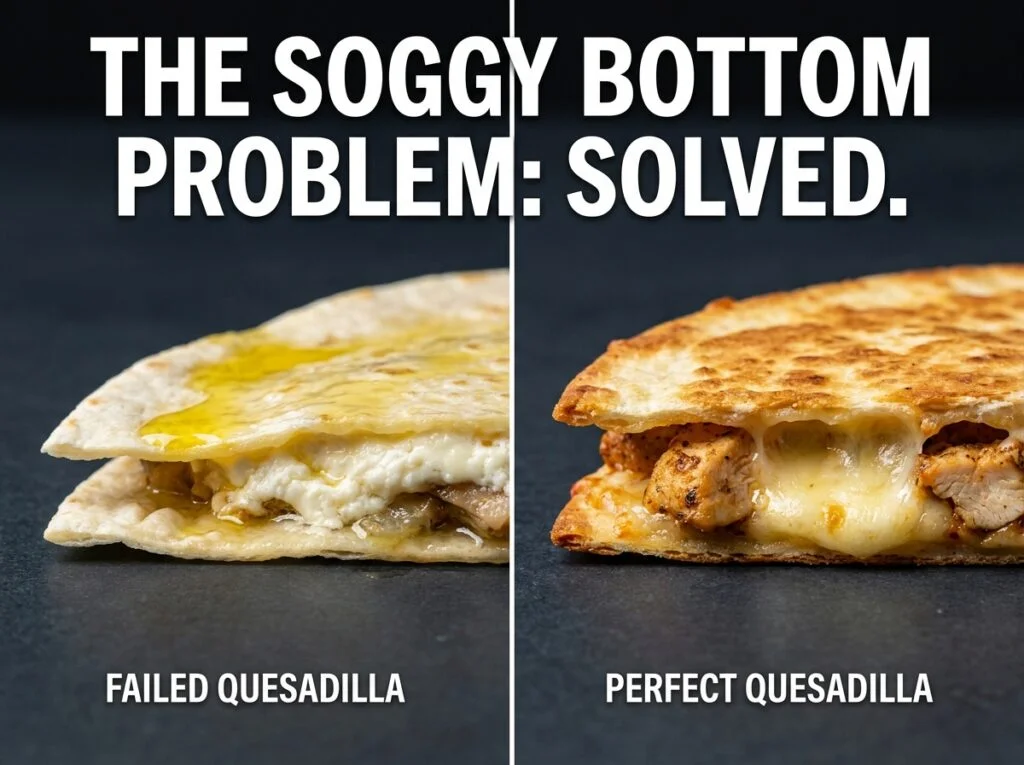 Step-by-step assembly of cheesy baked chicken quesadillas showing layering sequence