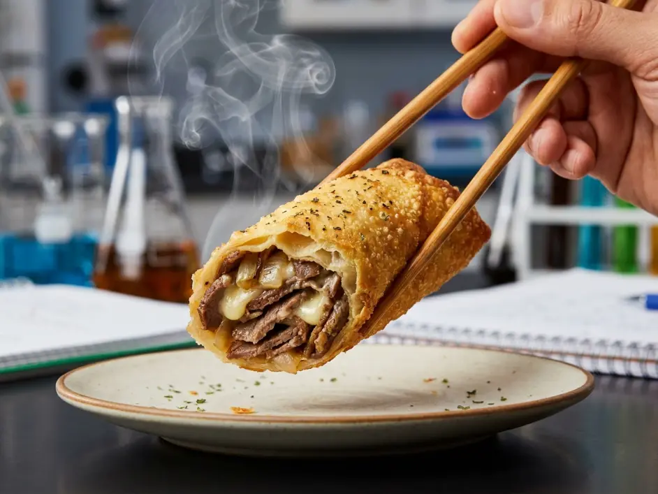 Scientific Philly Cheesesteak Egg Rolls