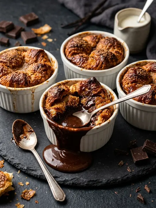 Lava Croissant Bread Pudding