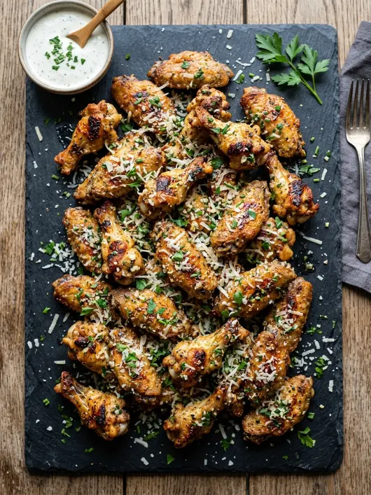 Air Fryer Garlic Parmesan Wings