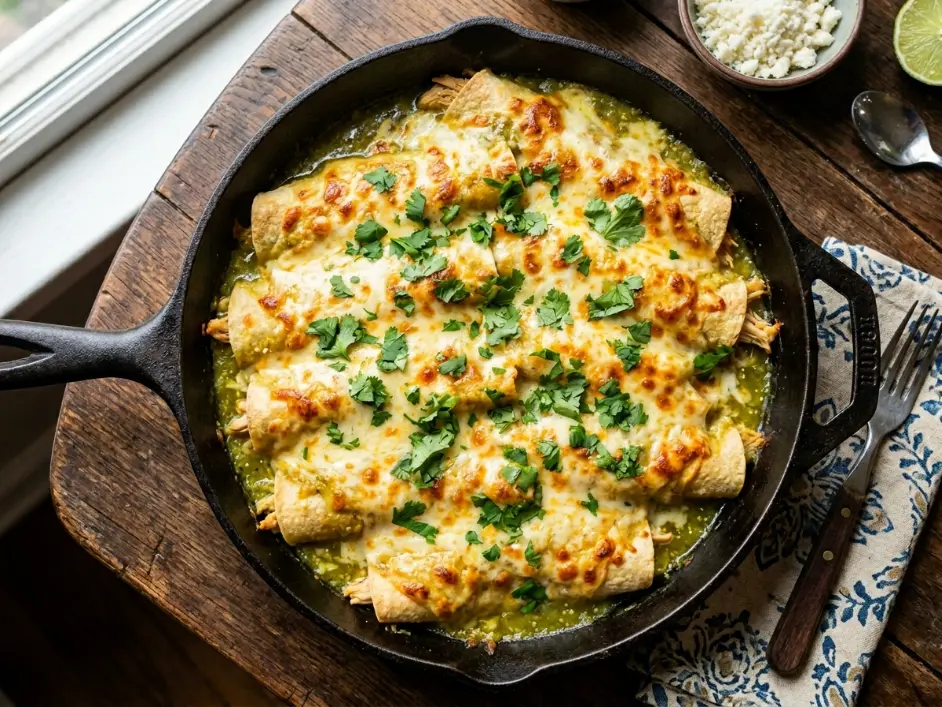 Skillet Chicken Enchiladas