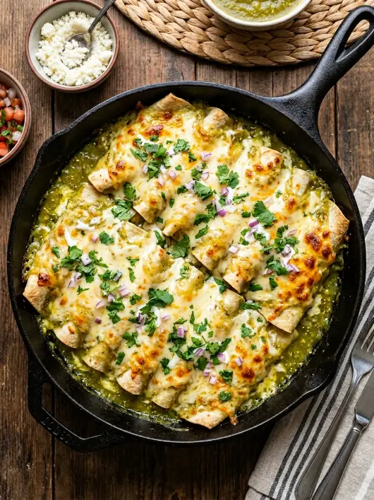 Skillet Chicken Enchiladas