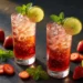 sparkling strawberry mojito mocktail