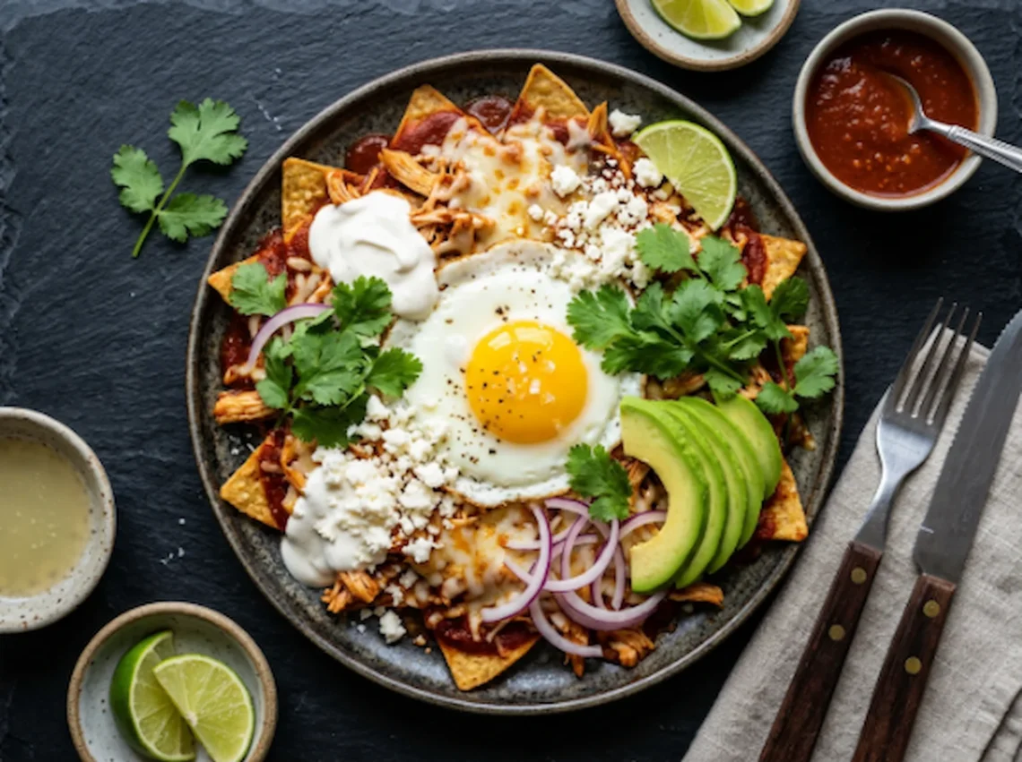 Cheesy Chicken Chilaquiles Rojos