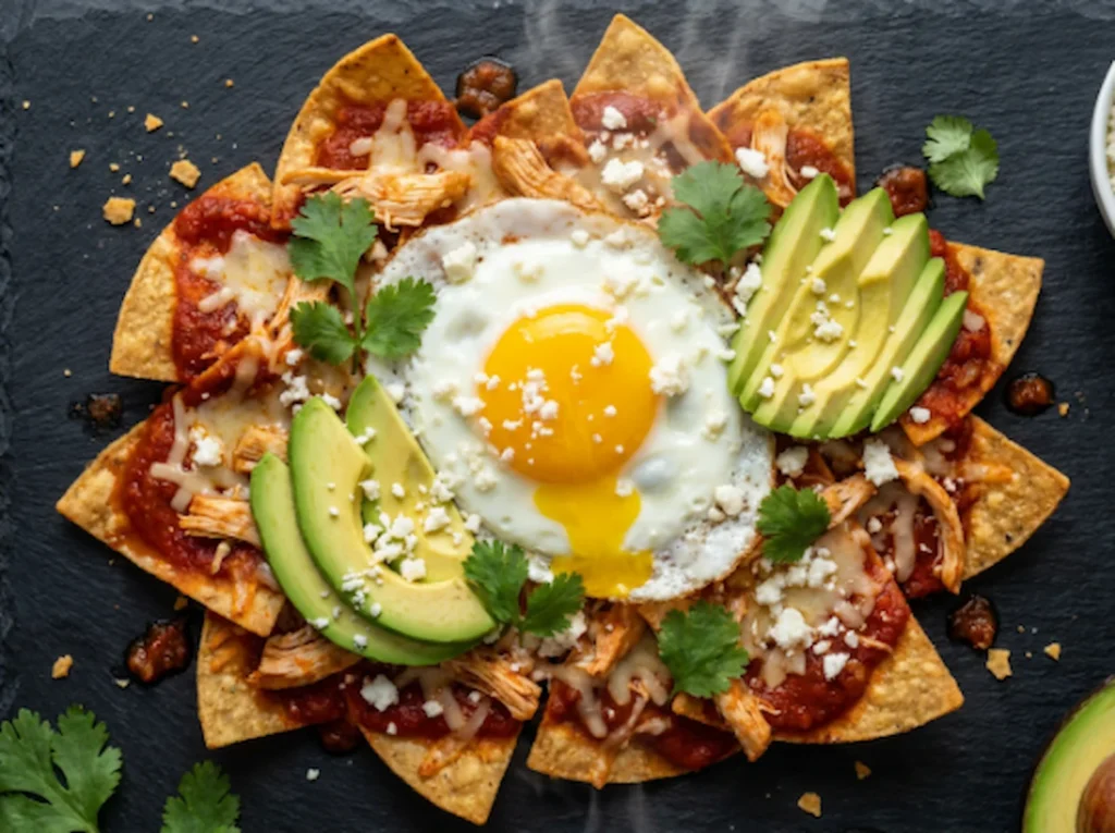 Cheesy Chicken Chilaquiles Rojos