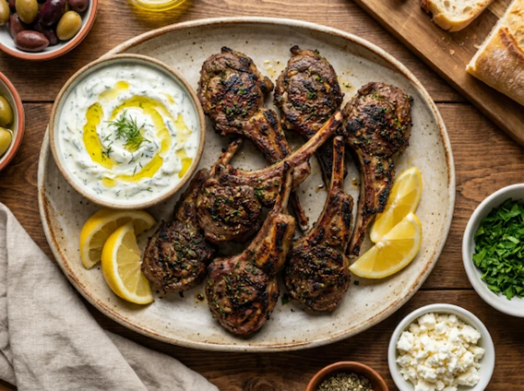 Juicy Air Fryer Greek Style Lamb Chops